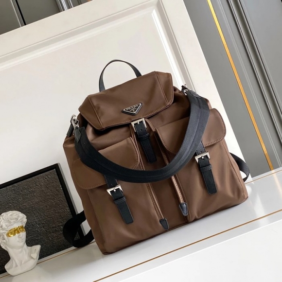 PRADA 2VZ110 ナイロン ゴールド ショルダーバッグ、リュックサック ナイロン、クラシック 39x34x15cm サイズ:39x34x15cm