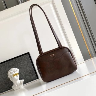 PRADA 1BB167 スエード、レザー ゴールド ショルダーバッグ、ハンドバッグ ヴィンテージ、ミニ 22x16x12cm サイズ:22x16x12cm