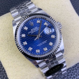 ROLEX M126234 CLEAN製 36mm フルーテッドブルー 10Pダイヤ 一流 ROLEX M126234 CLEAN製 36mm フルーテッドブルー 10Pダイヤ 一流