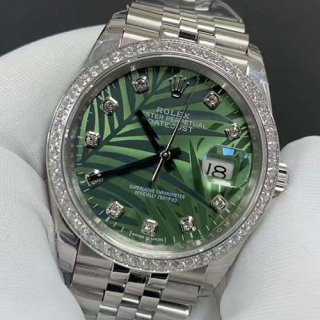 ROLEX M126284RBR デイトジャスト 36mm オリーブグリーンパーム 話題 ROLEX M126284RBR デイトジャスト 36mm オリーブグリーンパーム 話題