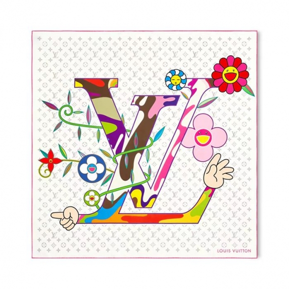 ルイ ヴィトン 新作村上隆コレクションスカーフ 90 x 90cm ルイ ヴィトン 新作村上隆コレクションスカーフ 90 x 90cm