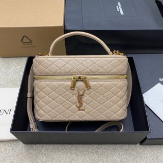 SAINT LAURENT 851572 ラムレザー ゴールド ハンドバッグ クラシック 15x8cm サイズ:22.5x15x8cm