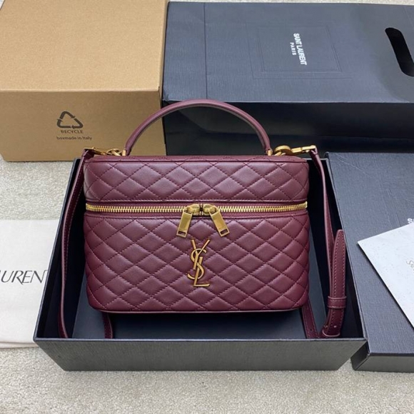 SAINT LAURENT 851572 ラムレザー レッド、ゴールド ハンドバッグ クラシック 15x8cm サイズ:22.5x15x8cm SAINT LAURENT 851572 ラムレザー レッド、ゴールド ハンドバッグ クラシック 15x8cm サイズ:22.5x15x8cm