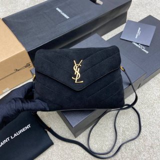 SAINT LAURENT 467072 マット ブラック、ゴールド、マット ハンドバッグ クラシック 20x14cm サイズ:20x14cm
