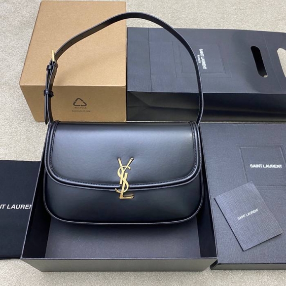 SAINT LAURENT 832332 ラムレザー ブラック、ゴールド ハンドバッグ クラシック 29x18cm サイズ:29x18cm SAINT LAURENT 832332 ラムレザー ブラック、ゴールド ハンドバッグ クラシック 29x18cm サイズ:29x18cm