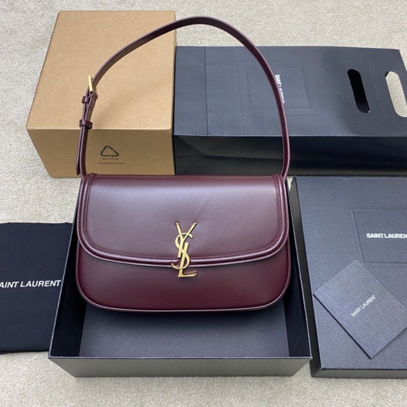 SAINT LAURENT 832332 ラムレザー レッド、ゴールド ハンドバッグ クラシック 29x18cm サイズ:29x18cm SAINT LAURENT 832332 ラムレザー レッド、ゴールド ハンドバッグ クラシック 29x18cm サイズ:29x18cm