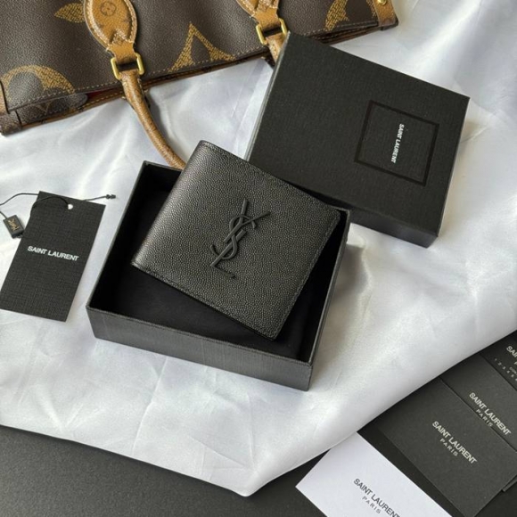 SAINT LAURENT 453276 メンズ対折り財布 モノグラム サイズ:11x9.5x2.5cm SAINT LAURENT 453276 メンズ対折り財布 モノグラム サイズ:11x9.5x2.5cm