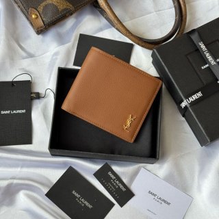 SAINT LAURENT 607727 メンズ対折り財布 荔枝紋 サイズ:11x9.5x2.5cm SAINT LAURENT 607727 メンズ対折り財布 荔枝紋 サイズ:11x9.5x2.5cm
