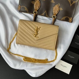 SAINT LAURENT 360452 カーフレザー ゴールド 封筒バッグ 封筒、クラシック 14x5cm サイズ:22.5x14x4cm SAINT LAURENT 360452 カーフレザー ゴールド 封筒バッグ 封筒、クラシック 14x5cm サイズ:22.5x14x4cm