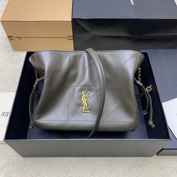 SAINT LAURENT 862712 ラムレザー グリーン、ゴールド トートバッグ ジェイミー 26x18x11cm サイズ:26x18x11cm SAINT LAURENT 862712 ラムレザー グリーン、ゴールド トートバッグ ジェイミー 26x18x11cm サイズ:26x18x11cm