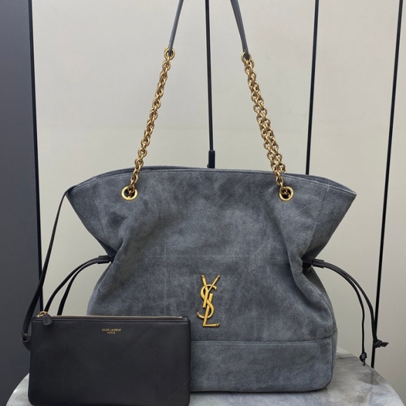 SAINT LAURENT 809824 マット グレー、ゴールド、マット トートバッグ、脇下バッグ ジェイミー 35x35x10cm サイズ:35x35x10cm SAINT LAURENT 809824 マット グレー、ゴールド、マット トートバッグ、脇下バッグ ジェイミー 35x35x10cm サイズ:35x35x10cm