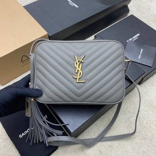 SAINT LAURENT 505730 グレー、ゴールド 斜め掛けバッグ クラシック 23x16cm サイズ:23x16cm