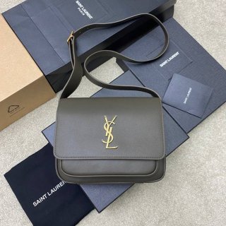 SAINT LAURENT 718556 カーフレザー グリーン、ゴールド ハンドバッグ ニキ、クラシック 22x16cm サイズ:22x16cm