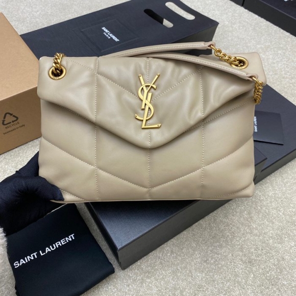 SAINT LAURENT 577476 ラムレザー、カーフレザー ゴールド、シルバー 斜め掛けバッグ チェーン、クラシック 29x17x11cm サイズ:29x17x11cm SAINT LAURENT 577476 ラムレザー、カーフレザー ゴールド、シルバー 斜め掛けバッグ チェーン、クラシック 29x17x11cm サイズ:29x17x11cm