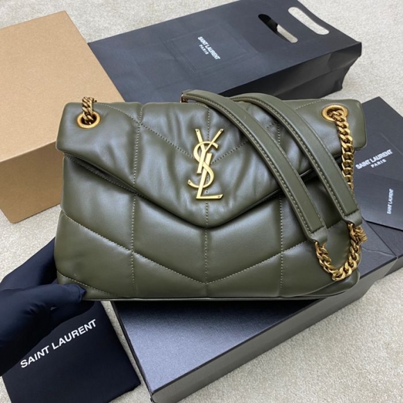 SAINT LAURENT 577476 ラムレザー、カーフレザー グリーン、ゴールド、シルバー 斜め掛けバッグ チェーン、クラシック 29x17x11cm サイズ:29x17x11cm SAINT LAURENT 577476 ラムレザー、カーフレザー グリーン、ゴールド、シルバー 斜め掛けバッグ チェーン、クラシック 29x17x11cm サイズ:29x17x11cm
