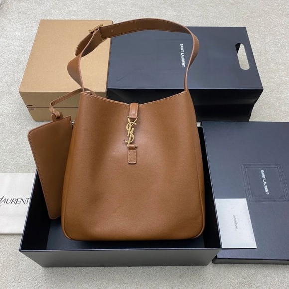 SAINT LAURENT 850545 カーフレザー ブラック、ブラウン、ゴールド ショルダーバッグ、脇下バッグ クラシック 31x30x13cm サイズ:31x30x13cm SAINT LAURENT 850545 カーフレザー ブラック、ブラウン、ゴールド ショルダーバッグ、脇下バッグ クラシック 31x30x13cm サイズ:31x30x13cm