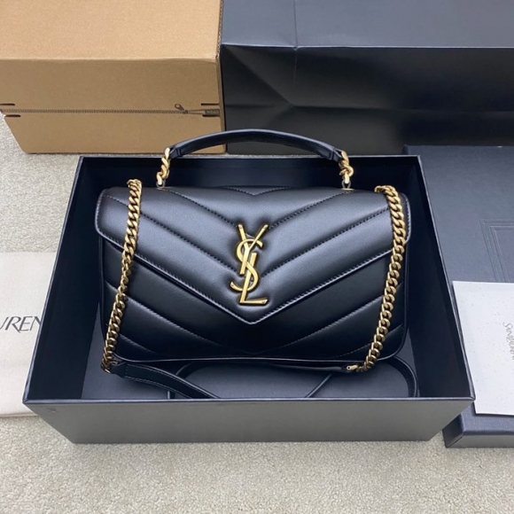 SAINT LAURENT 869461 ラムレザー ゴールド 斜め掛けバッグ チェーン 25x13cm サイズ:25x13cm SAINT LAURENT 869461 ラムレザー ゴールド 斜め掛けバッグ チェーン 25x13cm サイズ:25x13cm