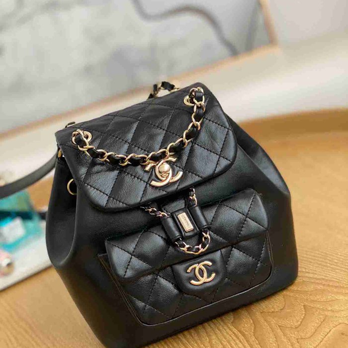 Chanel リュック オールレザー ブラック 2908 サイズ:18x18x12cm