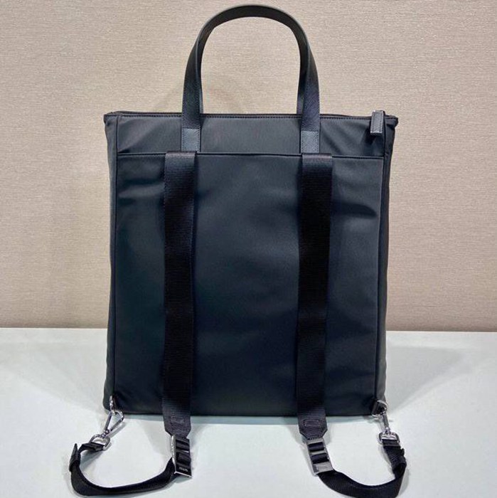 Prada メンズ ナイロン トートバッグ ナイロン ブラック 2VG098 サイズ:42x38x10cm