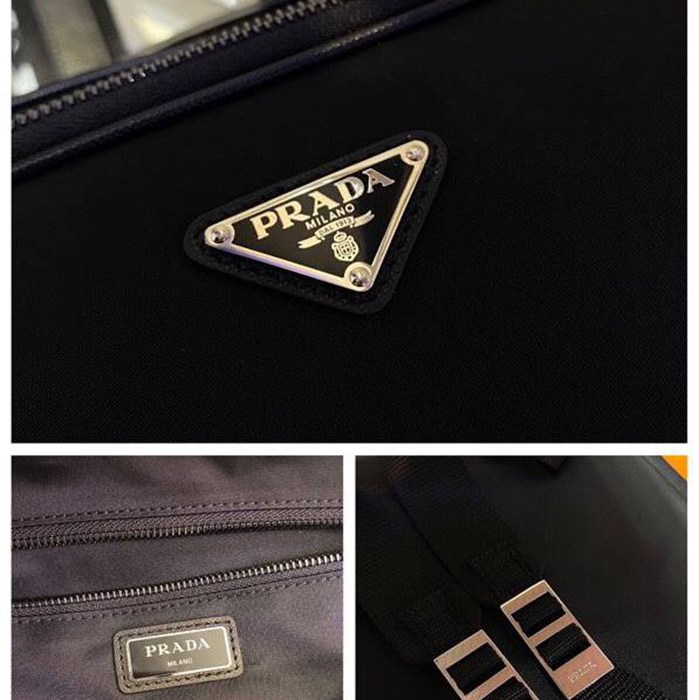 Prada リュック ファブリック ブラック 2VZ049 サイズ:38x30x13cm