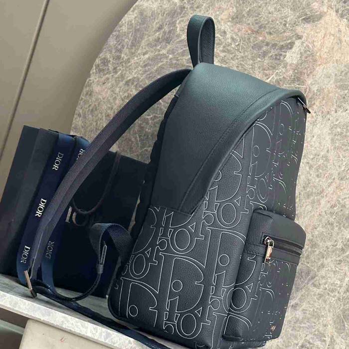 Dior ライダー 2.0 ジッパー リュック オールレザー ネイビー 1ESBA一93328 サイズ:43x32x19cm