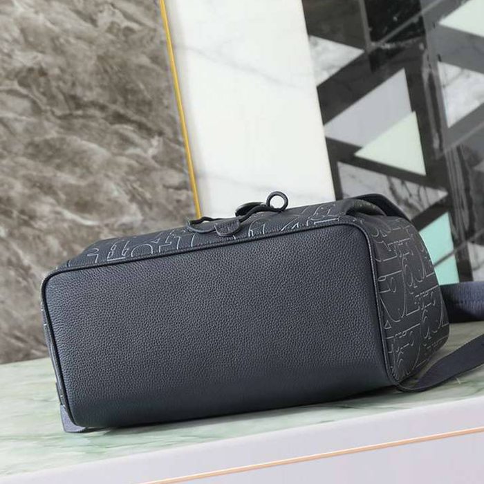 Dior ディオールデイリー フラップ リュック オールレザー ネイビー 1ESBA231 サイズ:41.5x30.5x15.5cm
