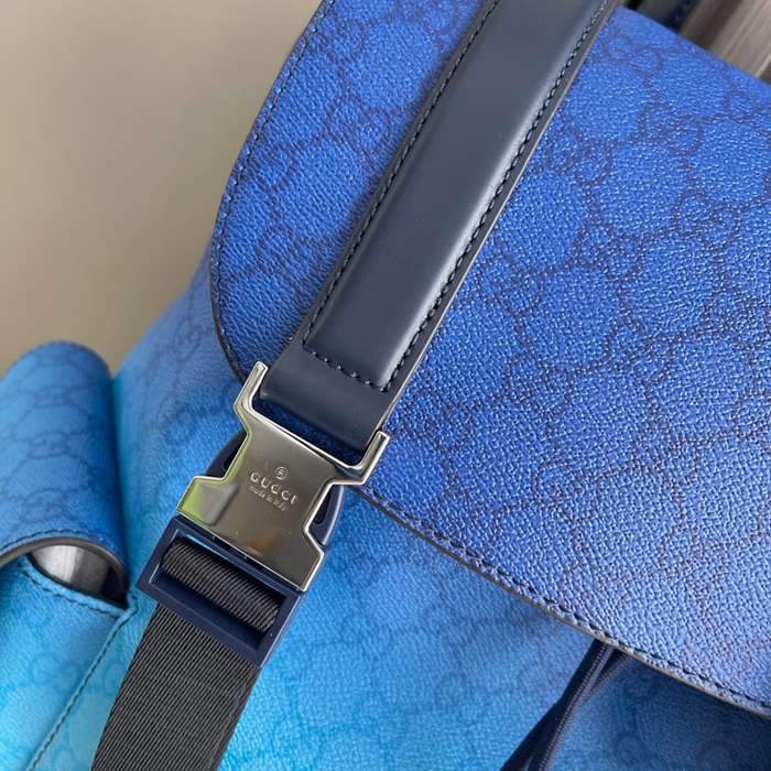 Gucci リュック オールレザー ブルー 792080 サイズ:46x35x12cm