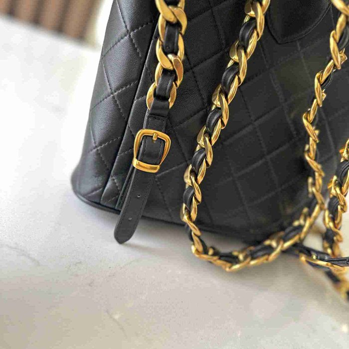 Chanel ヴィンテージ リュック ラムレザー ブラック A2210 サイズ:21x20.5x10cm