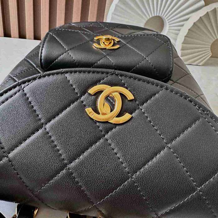 Chanel ヴィンテージ リュック ラムレザー ブラック A2210 サイズ:21x20.5x10cm