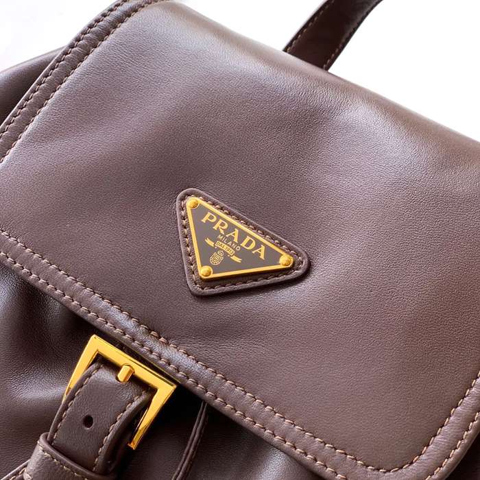 Prada 新作 シープスキン リュック オールレザー ブラック 1BZ080 サイズ:29x27x12.5cm