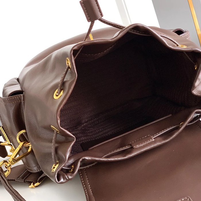 Prada 新作 シープスキン リュック オールレザー ブラック 1BZ080 サイズ:29x27x12.5cm