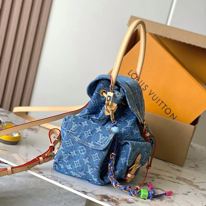 Louis Vuitton モンソリー カルゴ リュック 原厂面料 ブラック M27330 サイズ:32x30.5x16cm
