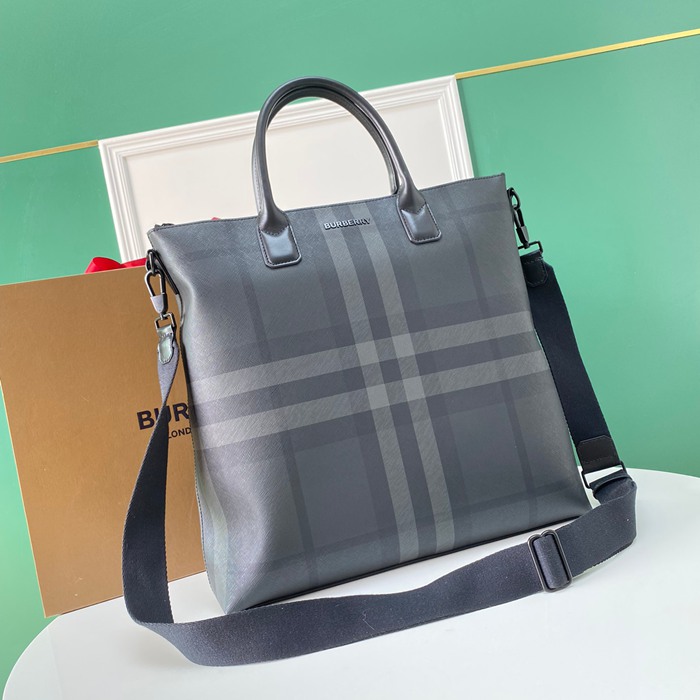 BURBERRY チャコールチェックトート サイズ:39x38x12cm