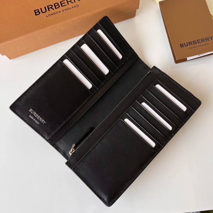 BURBERRY プレスチェックレザー長財布 サイズ:19x10cm
