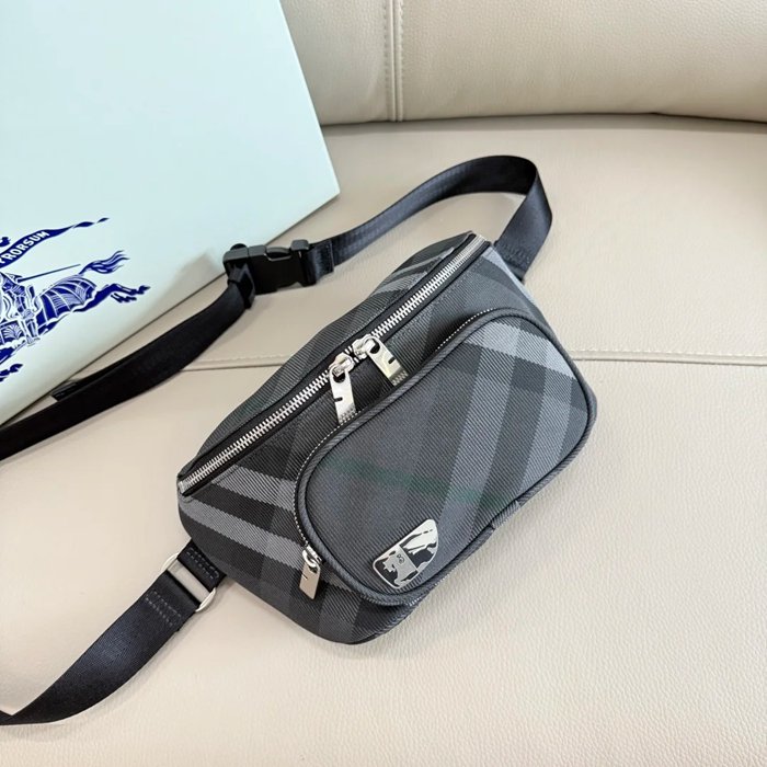 BURBERRY 3561 最新チェックウエストバッグ サイズ:27x14cm