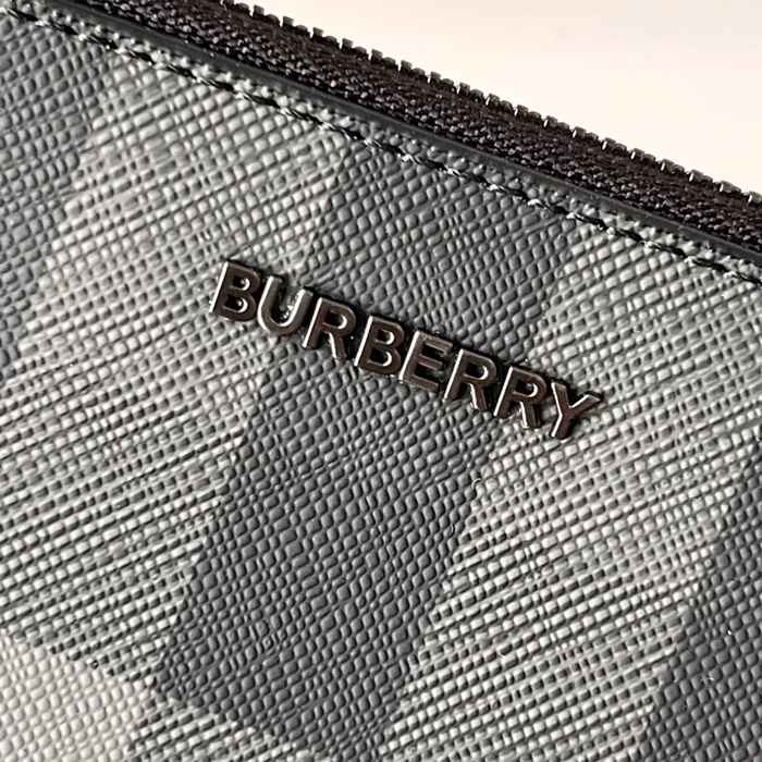 BURBERRY チェックジップポーチ ロンドンチェック サイズ:30x19.5cm