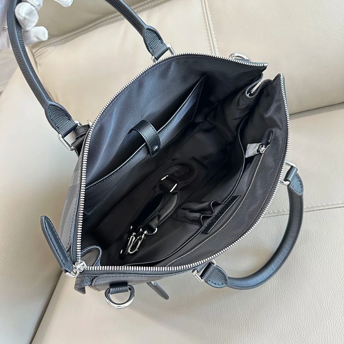 BURBERRY 4071 チェックブリーフケース スモークチェック サイズ:40x30cm