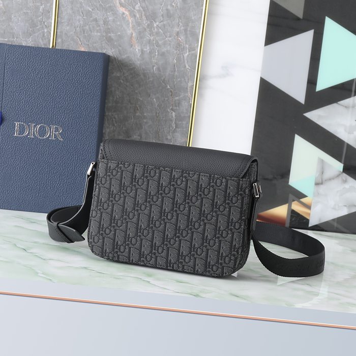 DIOR サドルメッセンジャー 黒布ジャガード サイズ:23x18cm