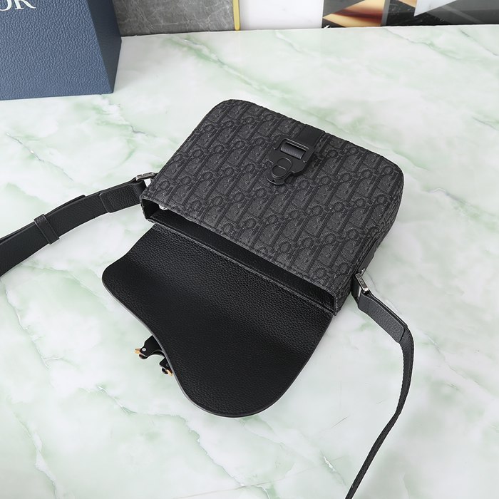 DIOR サドルメッセンジャー 黒布ジャガード サイズ:23x18cm