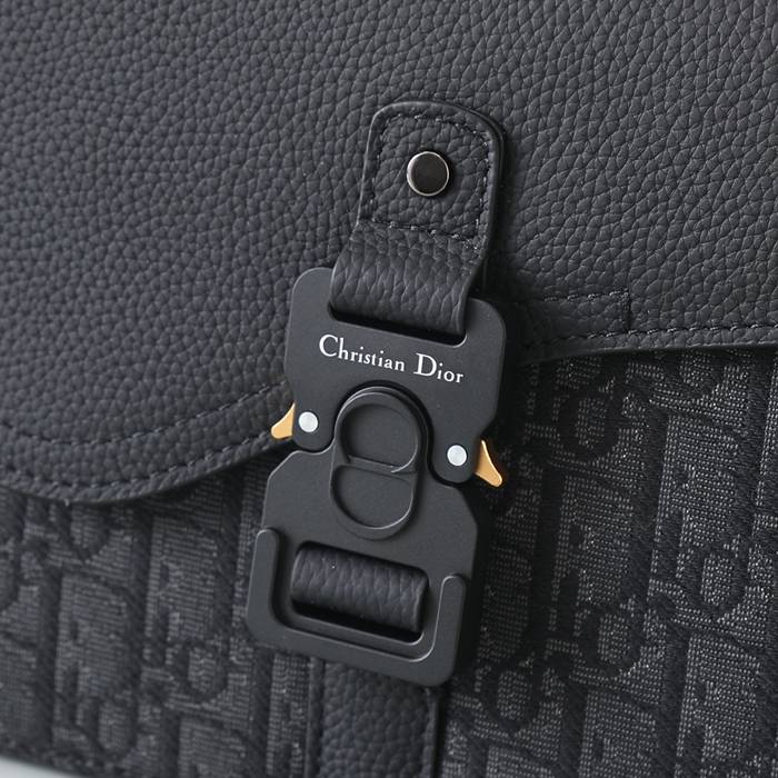 DIOR サドルメッセンジャー 黒布ジャガード サイズ:23x18cm