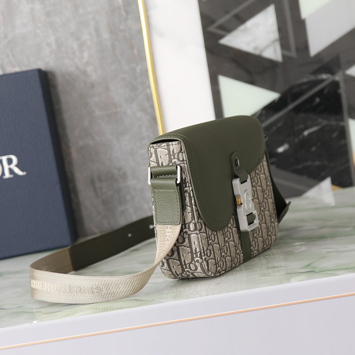 DIOR サドルメッセンジャー オブリーク カーキ サイズ:23x18cm