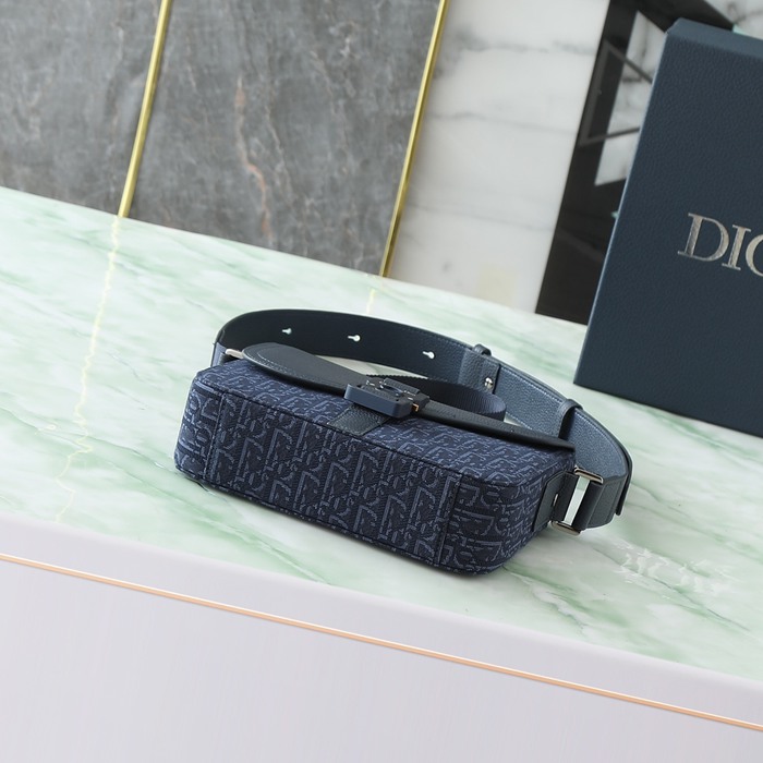 DIOR サドルメッセンジャー オブリーク ネイビー サイズ:23x18cm