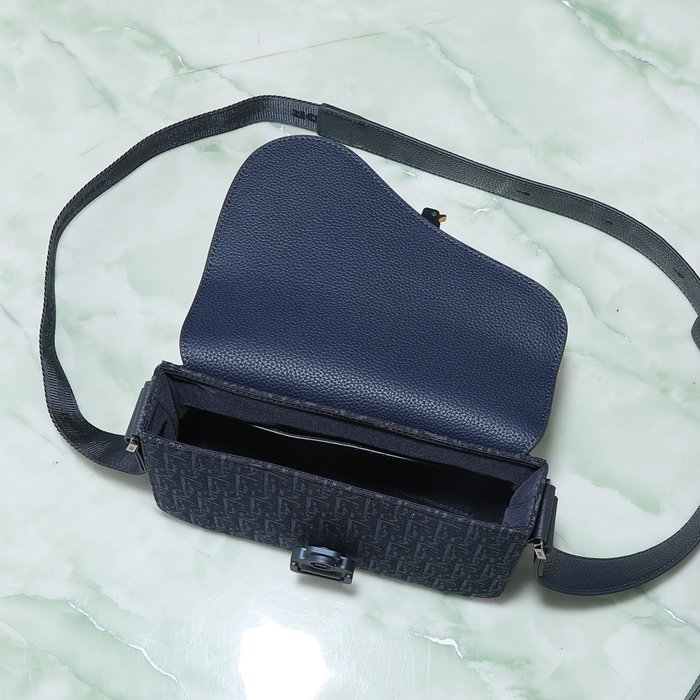 DIOR サドルメッセンジャー オブリーク ネイビー サイズ:23x18cm
