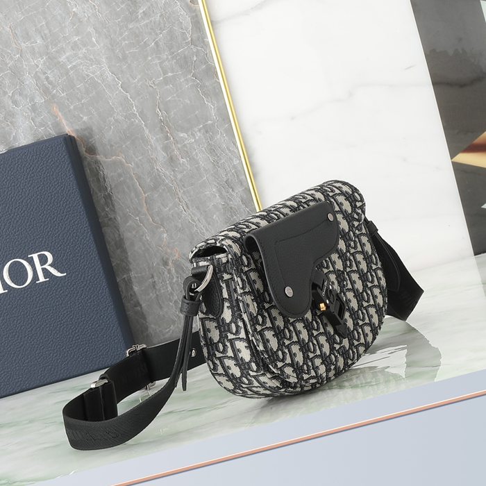 DIOR サドルメッセンジャー オブリーク 米黒 サイズ:24x16.5x5.5cm