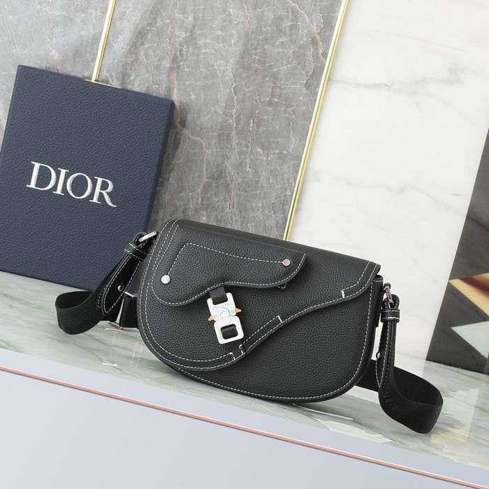 DIOR サドルメッセンジャー 粒面牛皮革 サイズ:24x16.5x5.5cm