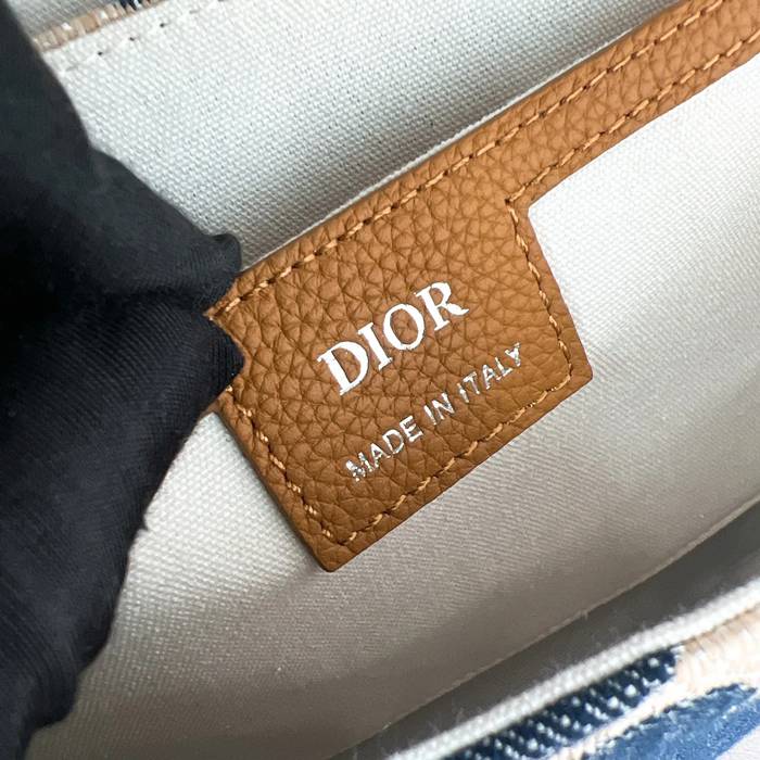 DIOR ヒットザロードデニム×レザーフラップメッセンジャー サイズ:24x18cm
