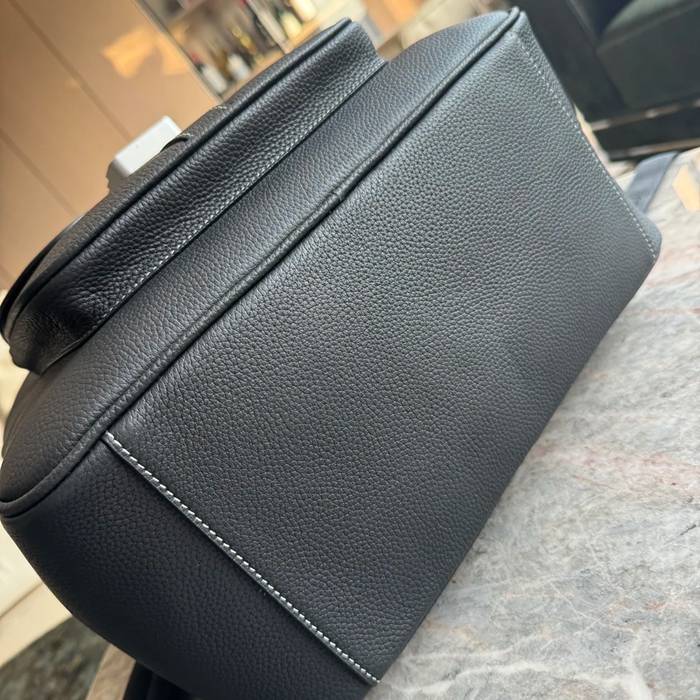 DIOR サドルリュック 黒粒面牛皮革 サイズ:43.5x33x19.5cm