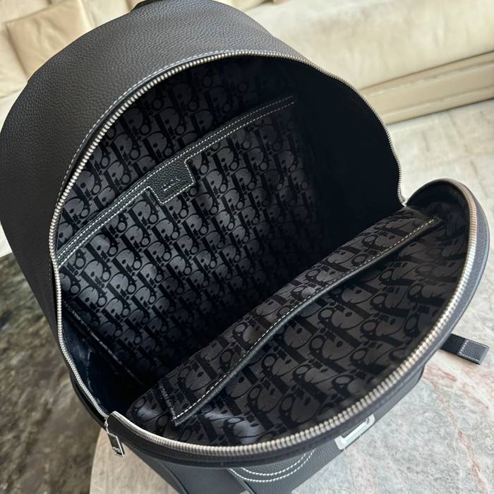 DIOR サドルリュック 黒粒面牛皮革 サイズ:43.5x33x19.5cm