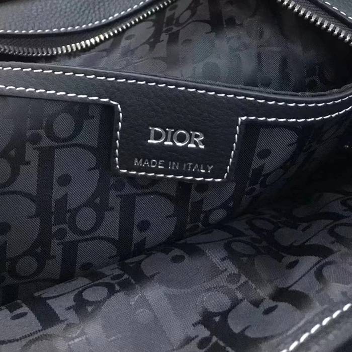 DIOR サドルリュック 黒粒面牛皮革 サイズ:43.5x33x19.5cm