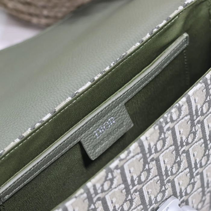 DIOR 049 プリント牛皮サドルフラップメッセンジャー サイズ:23x17cm